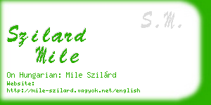 szilard mile business card